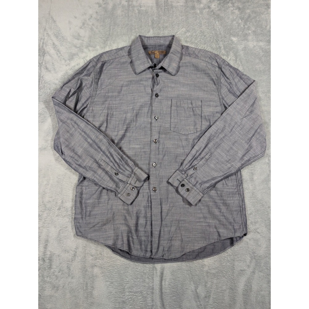 Blue Pronto Uomo Men's Button Down Long Sleeve Shirt Size XL